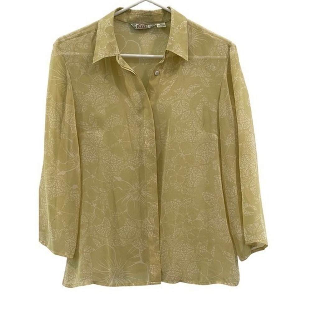 SALE Tommy Bahama Silk Floral Blouse Women's Button Down Shirt Size 8 00063
